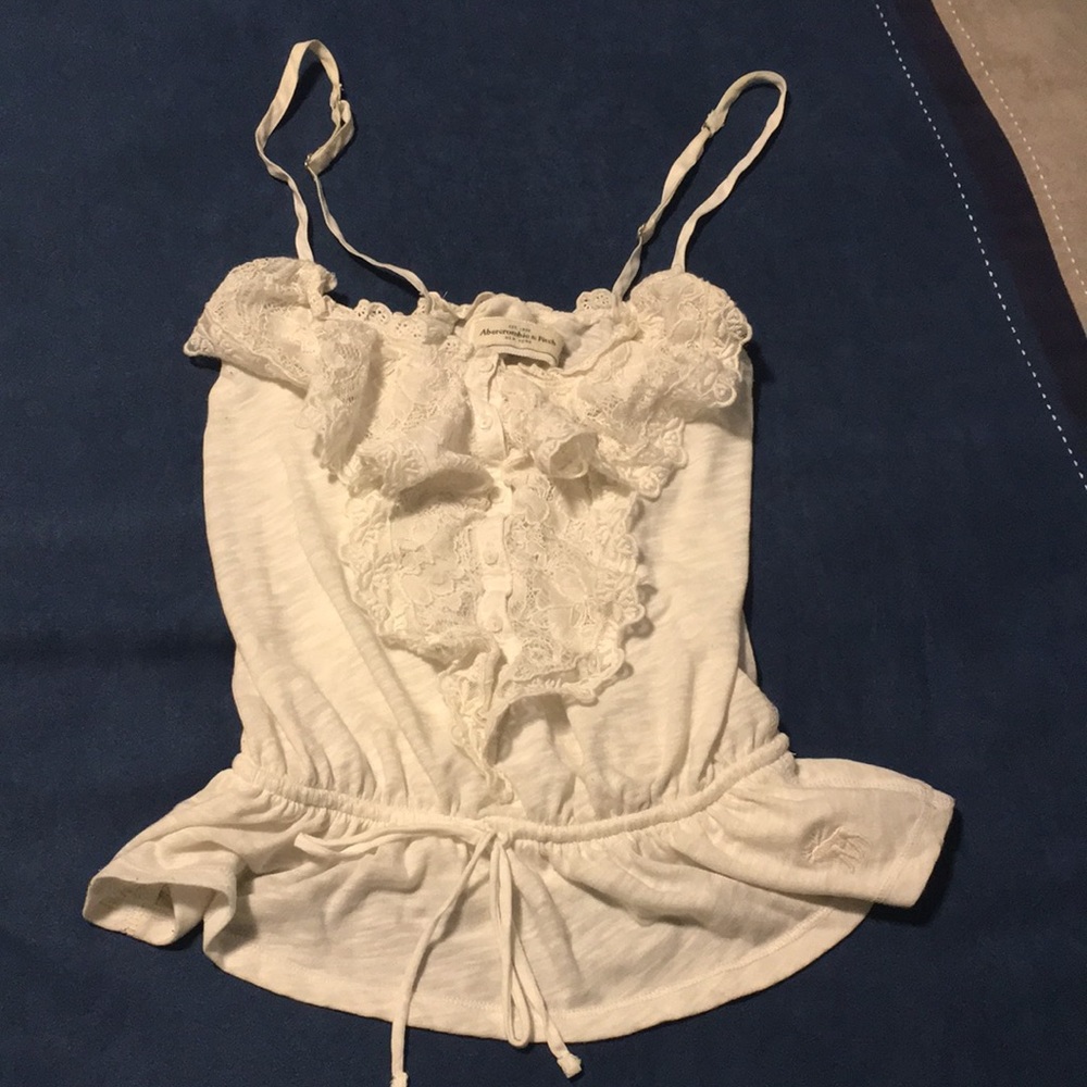 Donated Abercrombie White Lace Crop Top Tank
